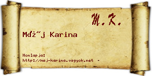 Máj Karina névjegykártya